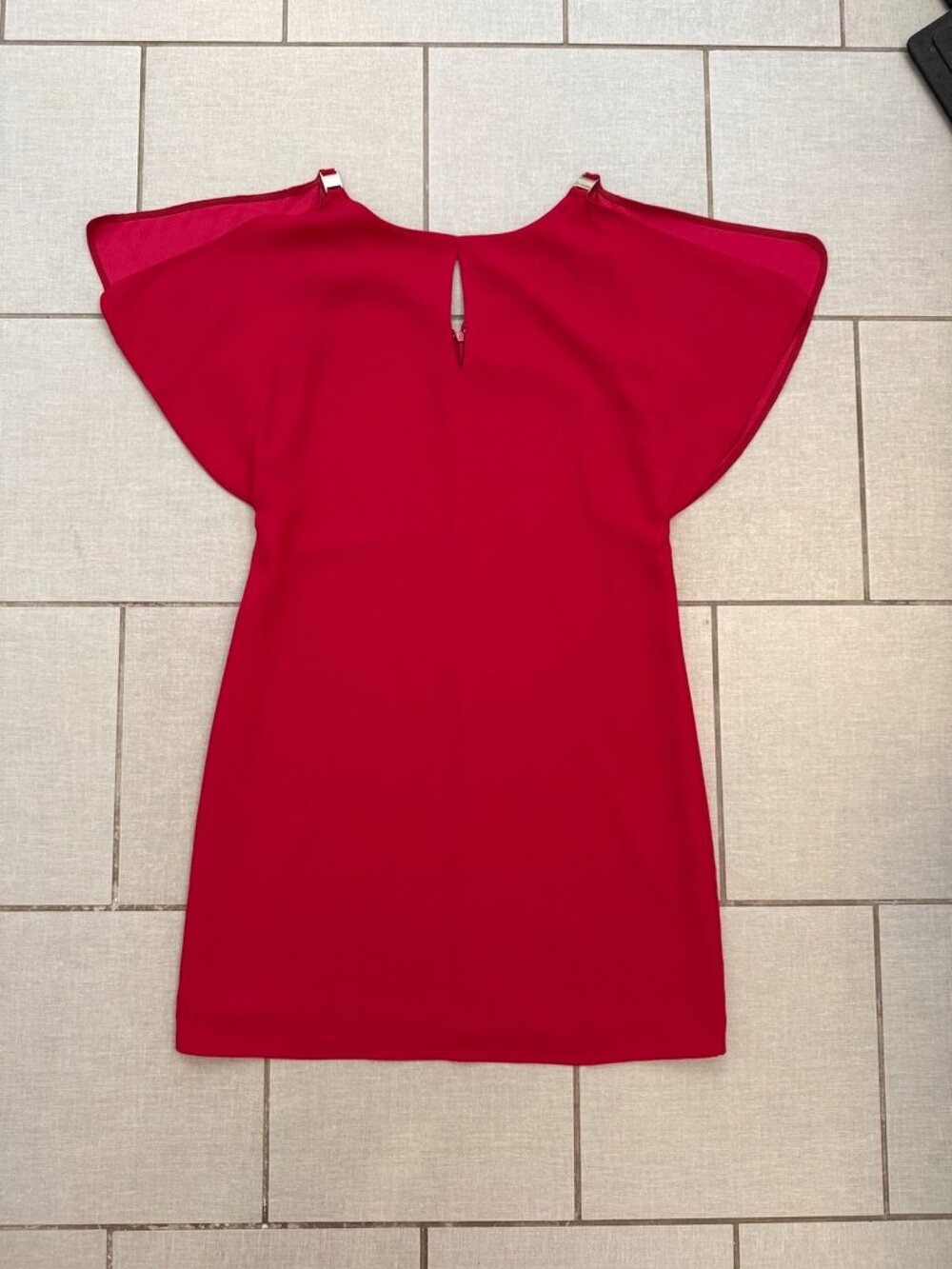 White House Black Market Deep pink Flutter Sleeve Dress Size 4